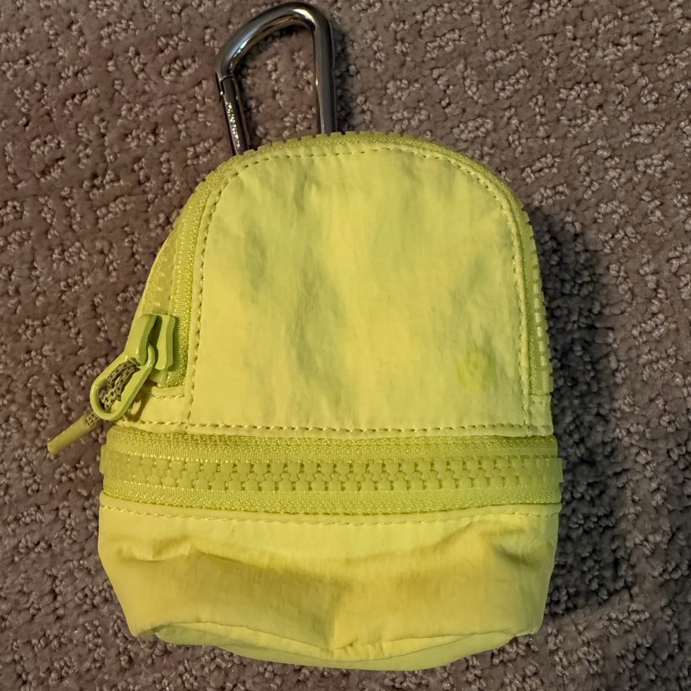 Lululemon city adventurer backpack nano lulu Neon Yellow Clip-On Mini Pouch